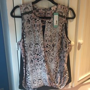 NWT Pixley cross-over blouse with zipper details M